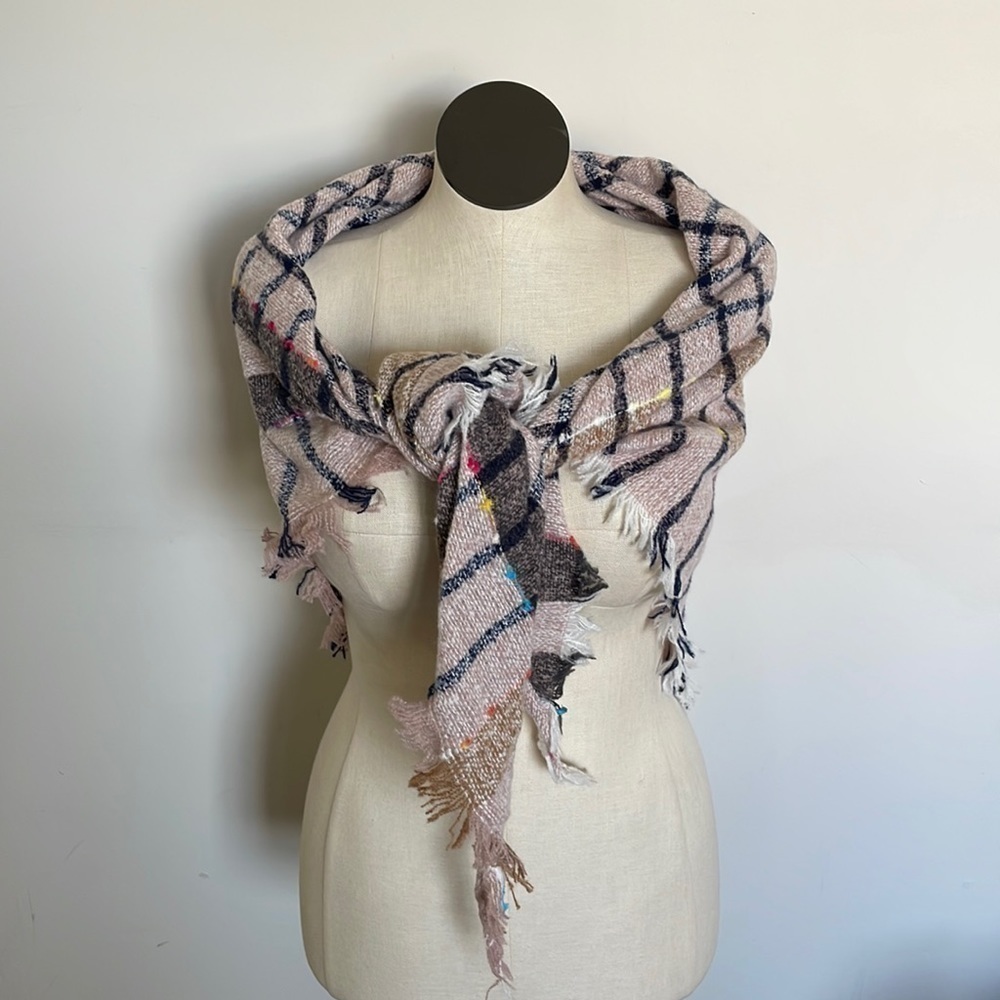 Wander agio scarf plaid pink blue white
Casual colors shawl large scarf New